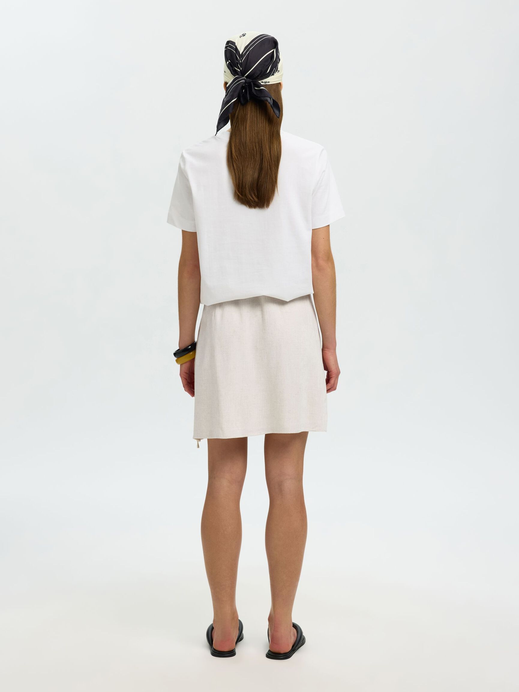 WRAP MINI SKIRT, Sandshell, highres