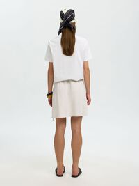 WRAP MINI SKIRT, Sandshell, highres