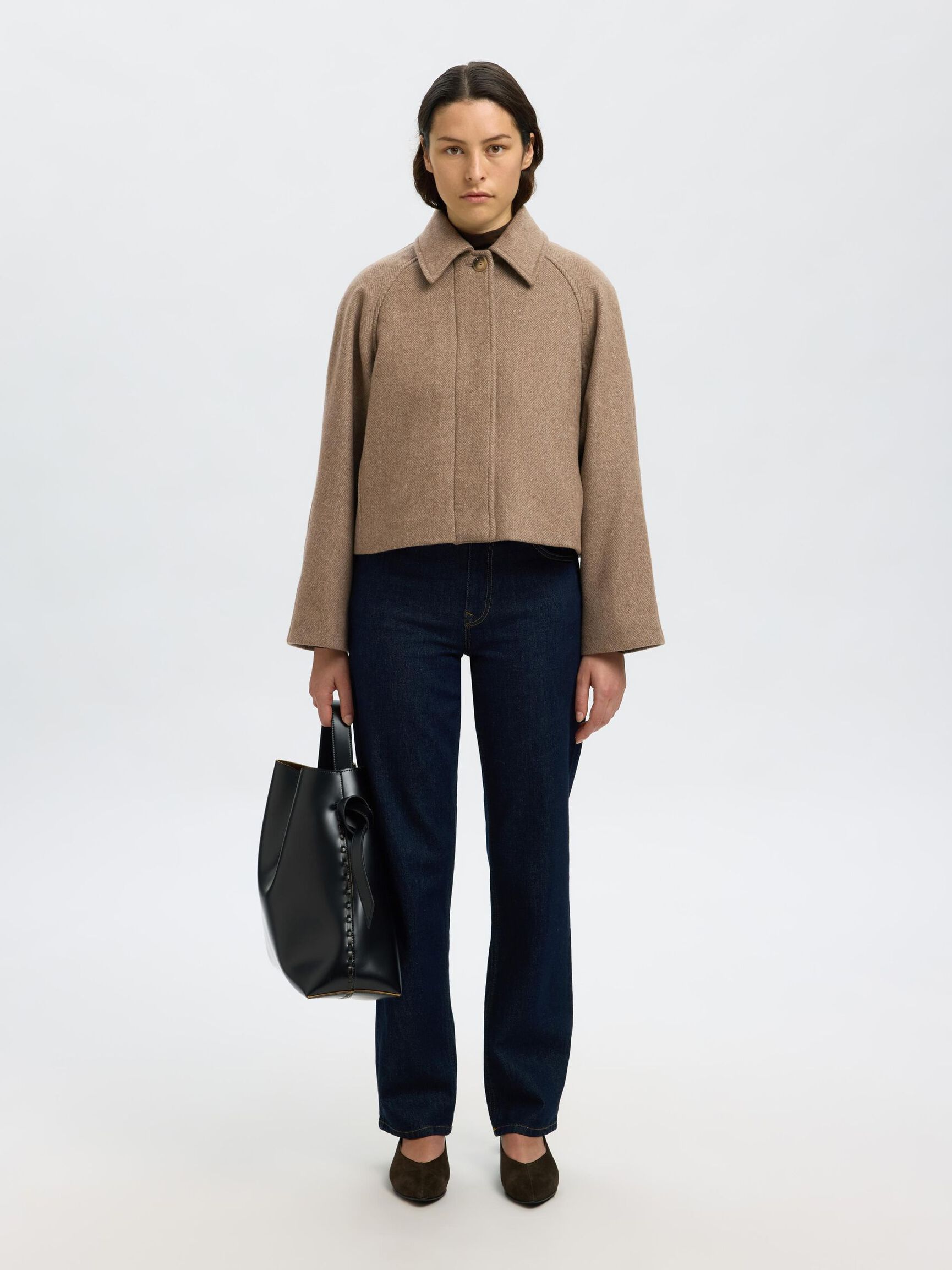 WOOL BLEND JACKET, Travertine, highres