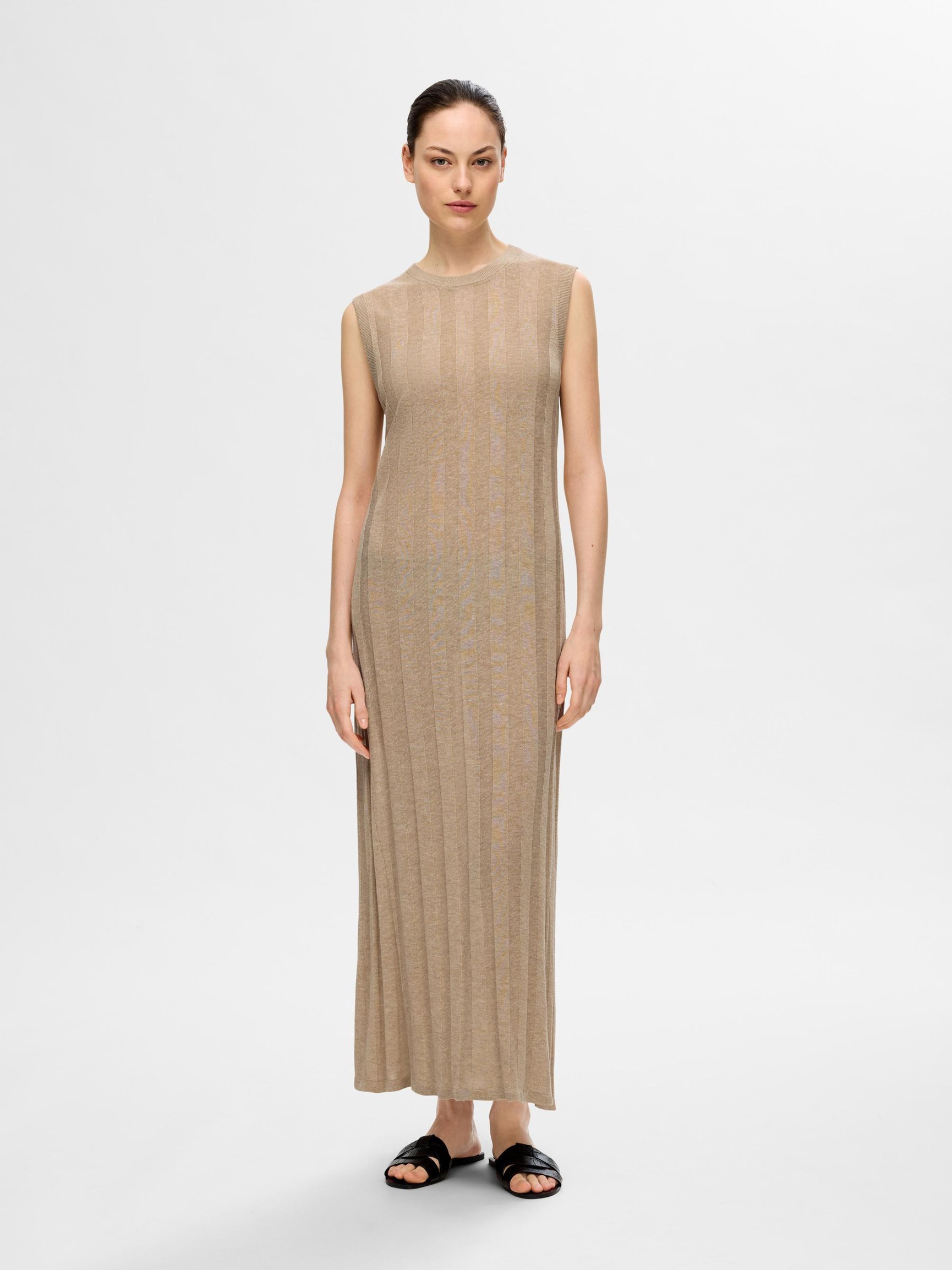 KNITTED MAXI DRESS, Humus, highres