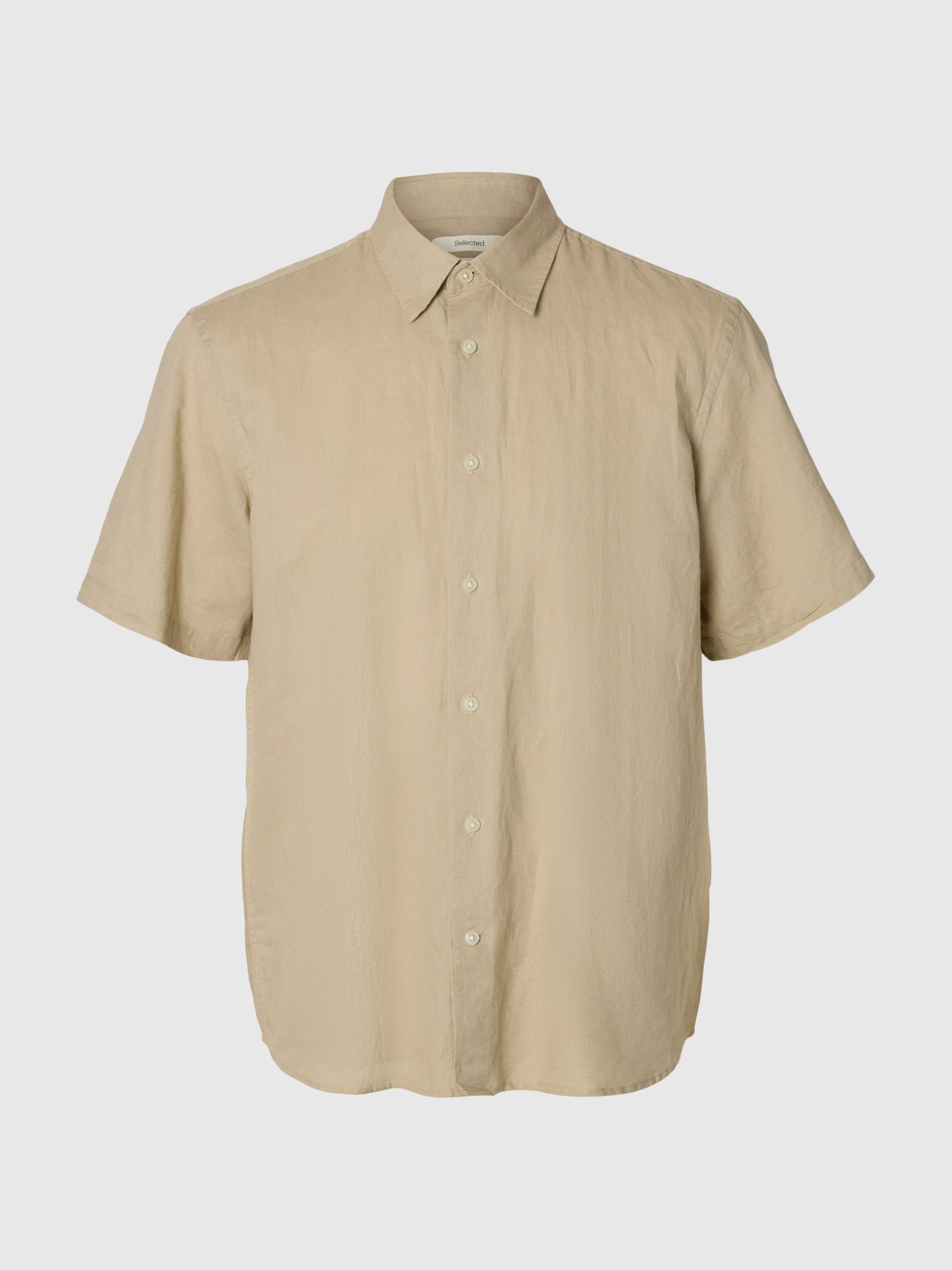 REGULAR FIT SKJORTE I LINBLANDING, Pure Cashmere, highres