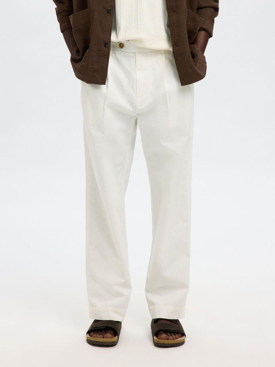 Selected GEPLOOIDE LOOSE-FIT BROEK, Cloud Dancer, highres - 16097542_CloudDancer_003.jpg