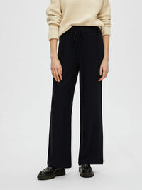 VISCOSE BLEND TROUSERS, Black, highres
