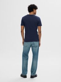 KORTÆRMET T-SHIRT, Navy Blazer, highres