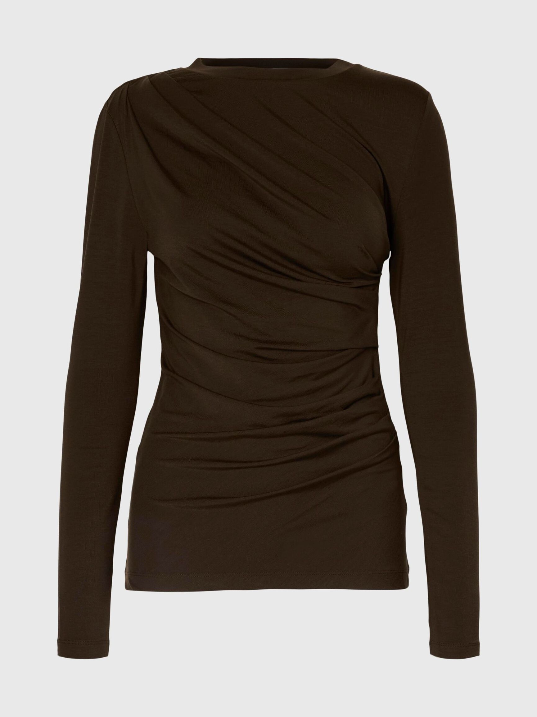 DRAPED LONG SLEEVED TOP, Delicioso, highres