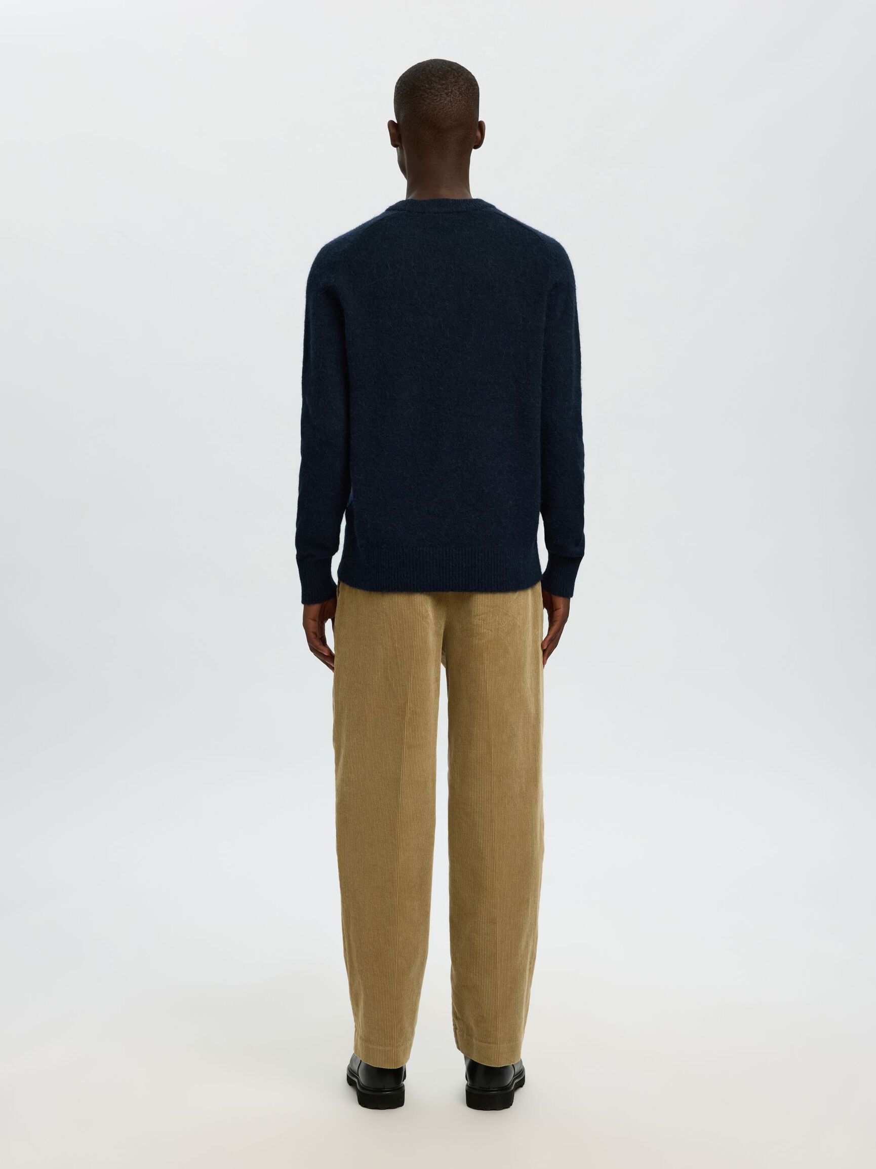 LONG-SLEEVED KNITTED JUMPER, Sky Captain, highres