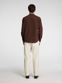 LONGSLEEVE LINNENMIX OVERHEMD, Coffee Bean, highres