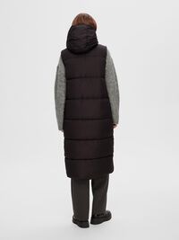 LONG PADDED GILET, Black, highres