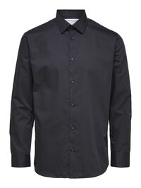 LONG-SLEEVED SLIM FIT SHIRT, Black, highres
