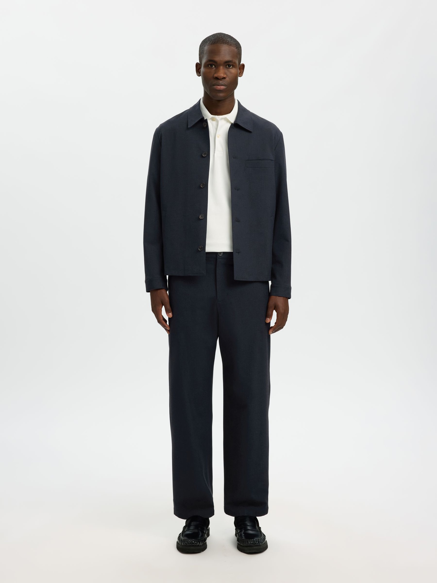TAILORED OVERSHIRT, Dark Sapphire, highres