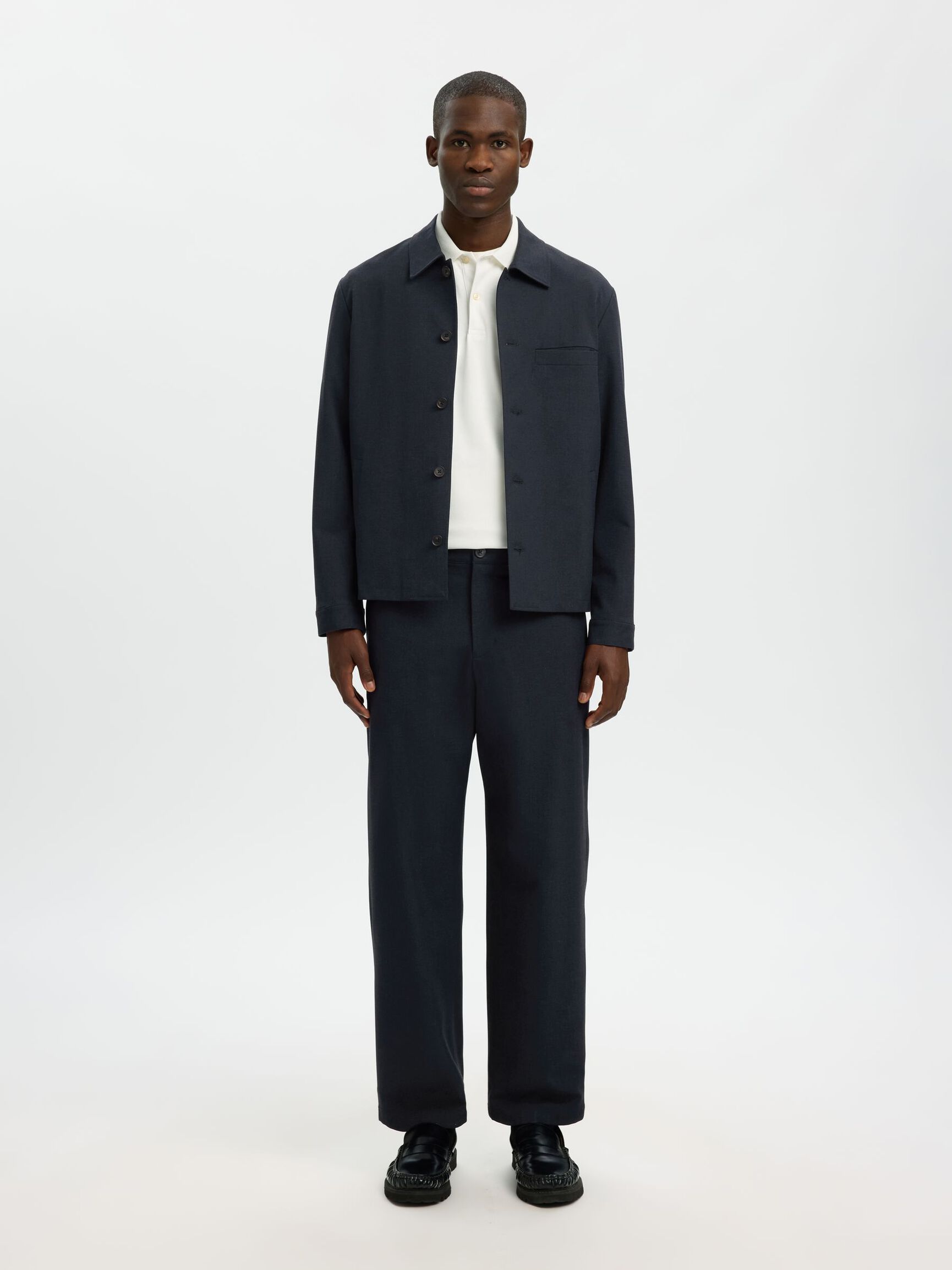 TAILORED OVERSHIRT, Dark Sapphire, highres