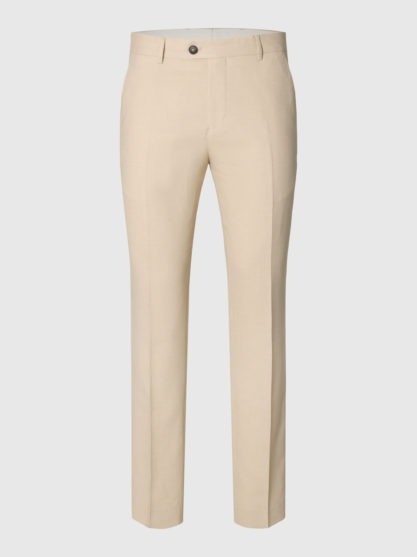 TISSÉ EN LAINE MÉLANGÉE PANTALON, Egret, highres