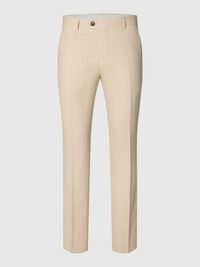 WOVEN WOOL BLEND TROUSERS, Egret, highres