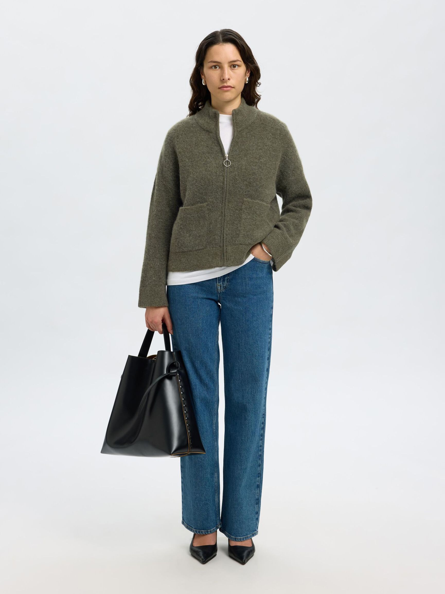 WOOL BLEND CARDIGAN, Kalamata, highres
