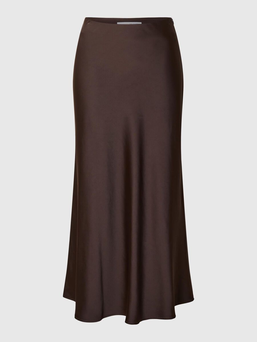 Selected SATIN MIDI SKIRT, Coffee Bean, highres - 16091486_CoffeeBean_001.jpg
