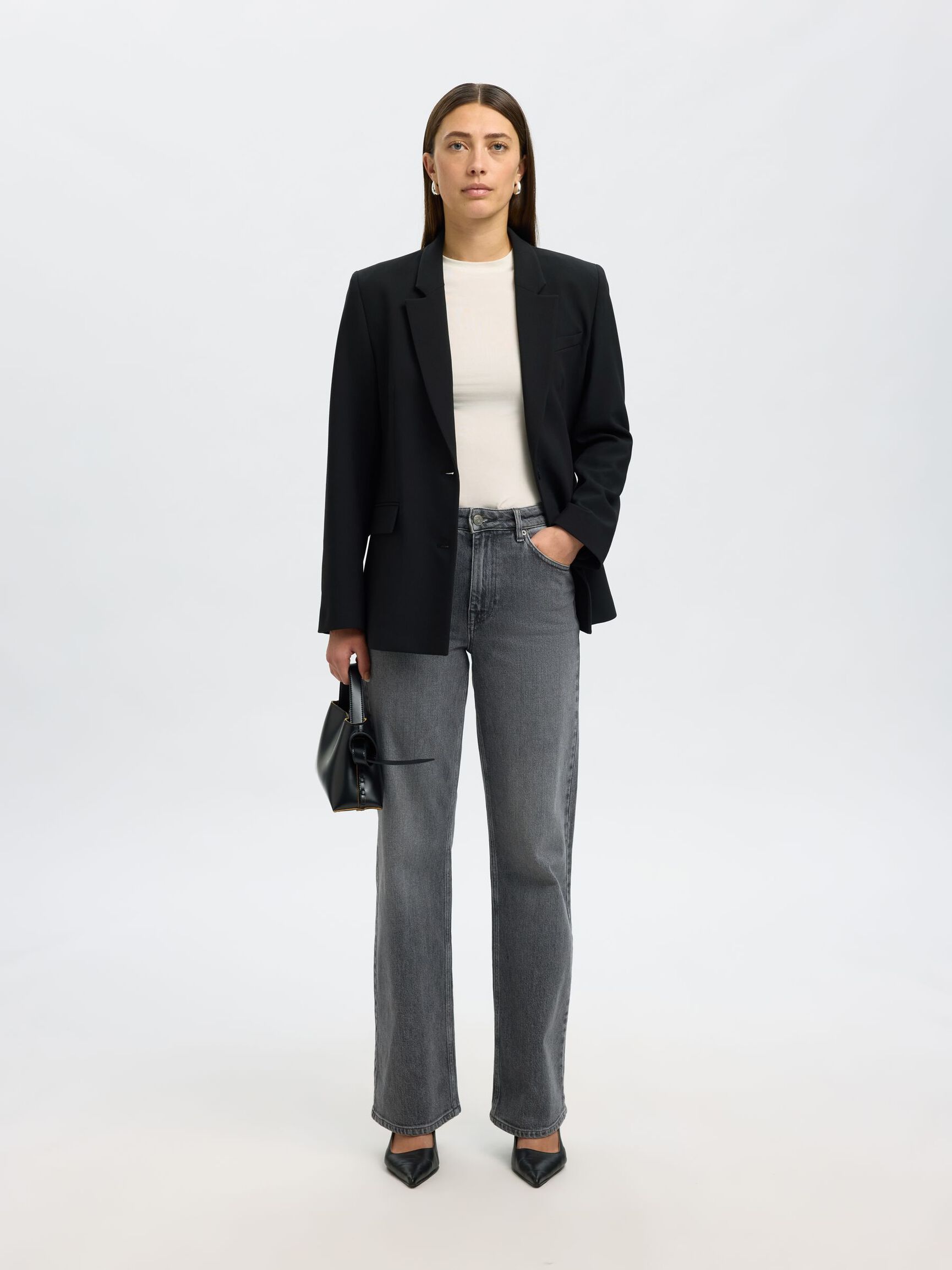 KLASSISK ENKELTSPENT BLAZER, Black, highres