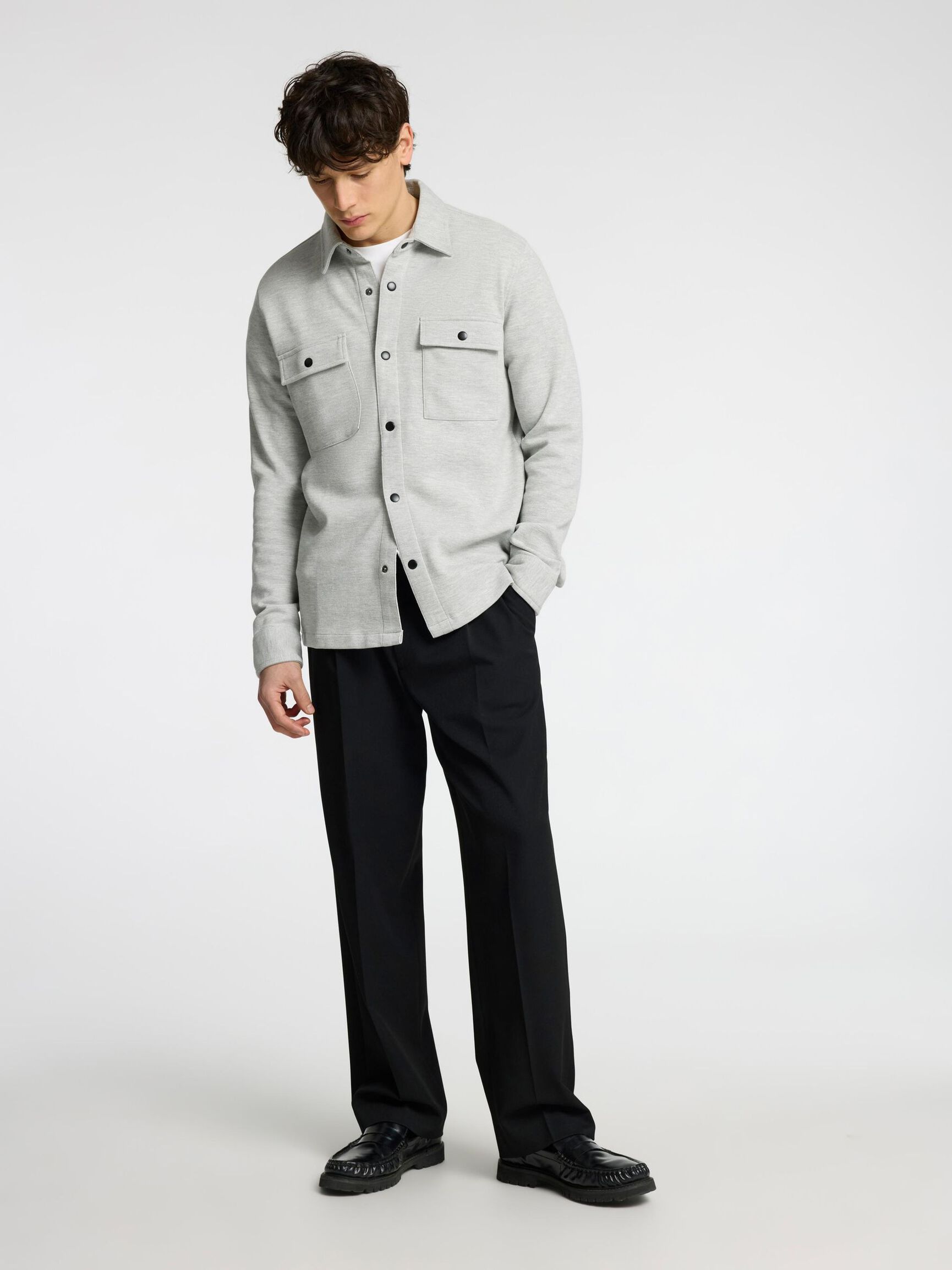 CLASSIQUE SURCHEMISE, Light Grey Melange, highres