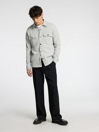 KLASSISCHES OVERSHIRT, Light Grey Melange, highres