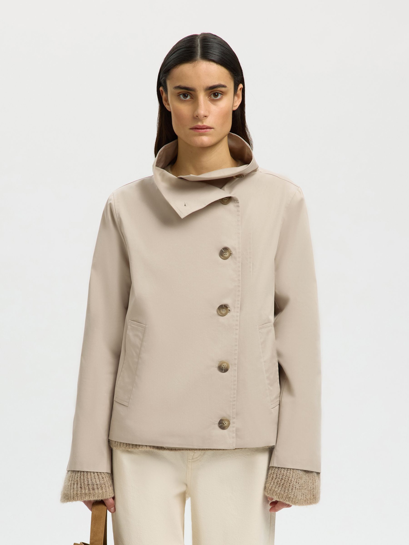 SHORT TRENCHCOAT, Pure Cashmere, highres