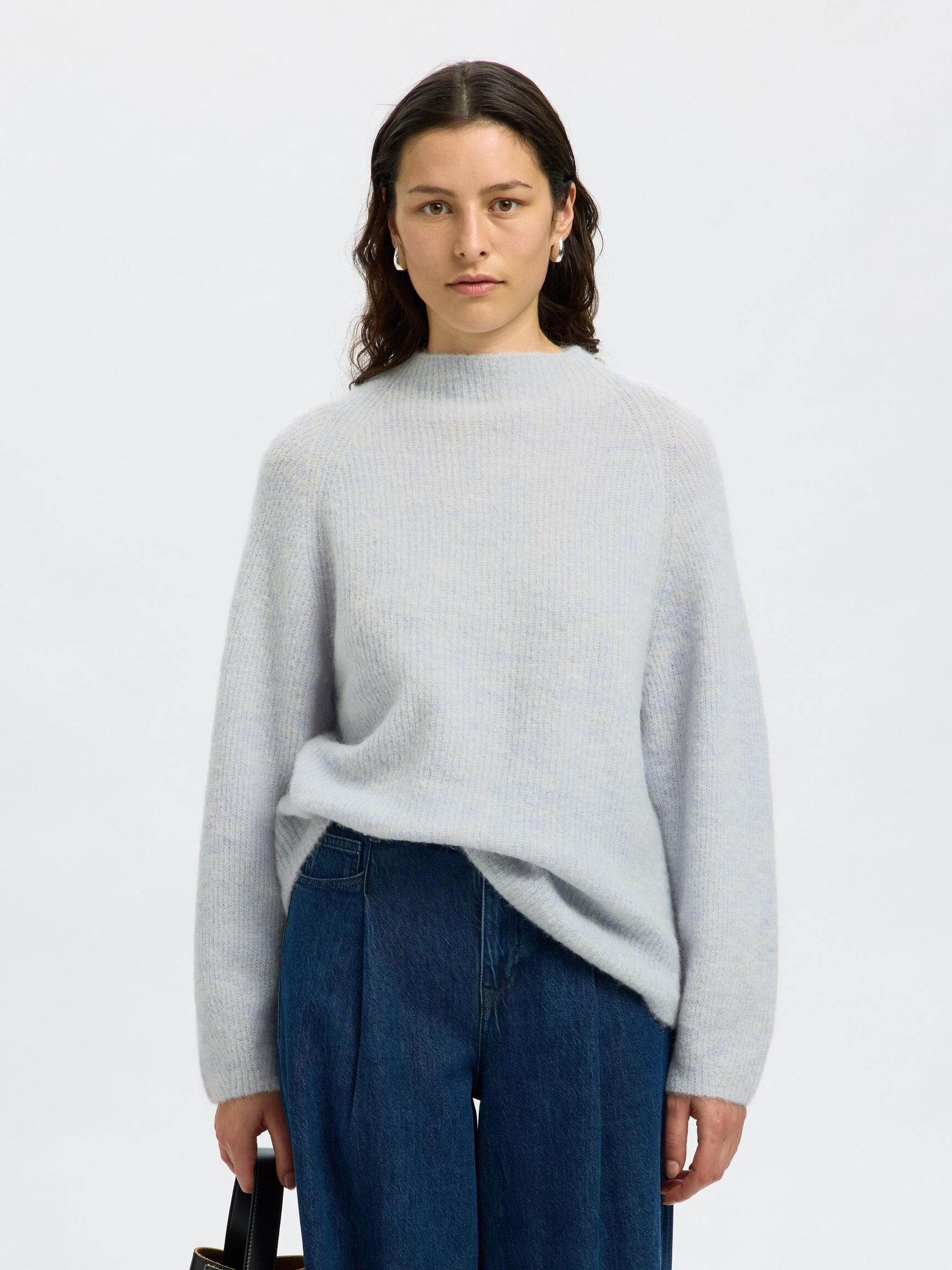 WOOL BLEND PULLOVER, Ancient Water, highres