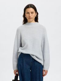 WOOL BLEND PULLOVER, Ancient Water, highres