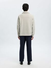 BOMULL SWEATSHIRT MED GLIDELÅS, Light Grey Melange, highres