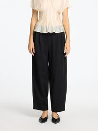 TAILORED BARREL FIT TROUSERS, Black, highres