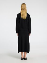 VISCOSE BLEND ZIP-FRONT CARDIGAN, Black, highres