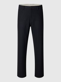 WOOL BLEND TAPERED TROUSERS, Dark Navy, highres