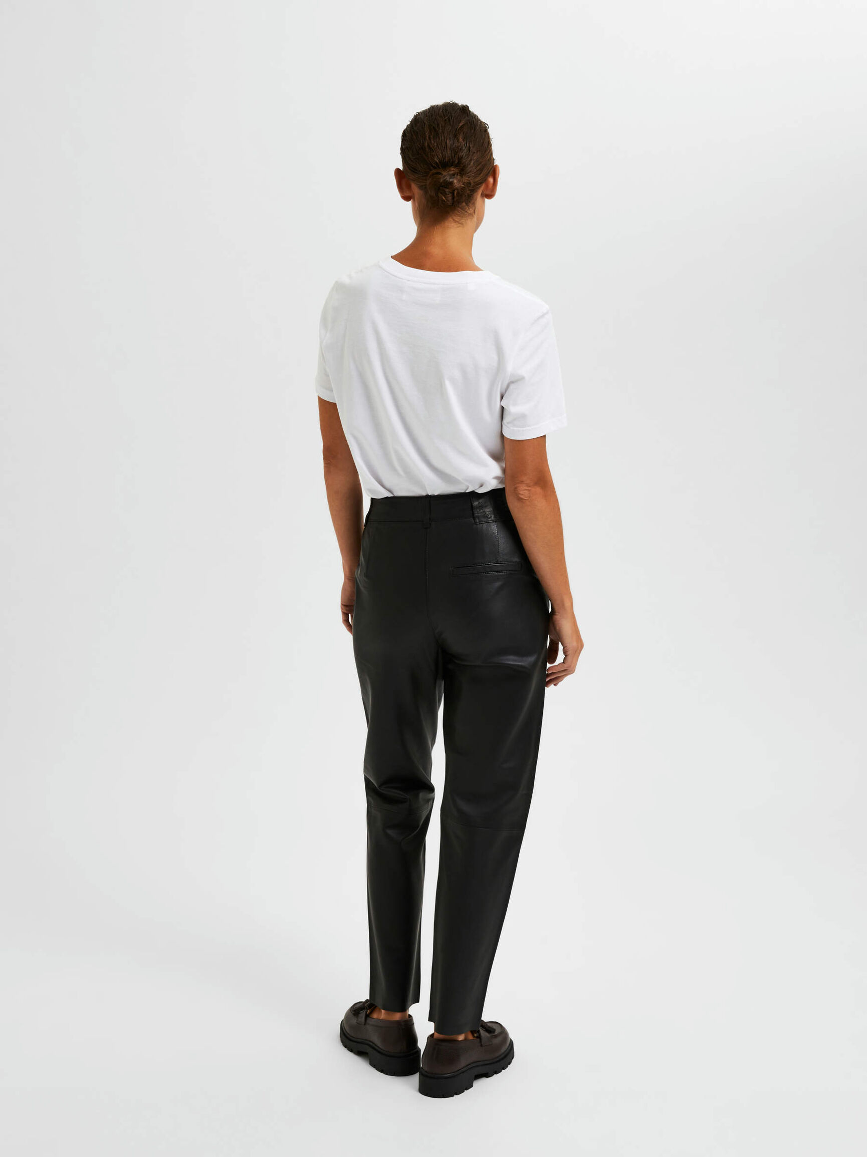 TAPERED LEDERHOSE, Black, highres