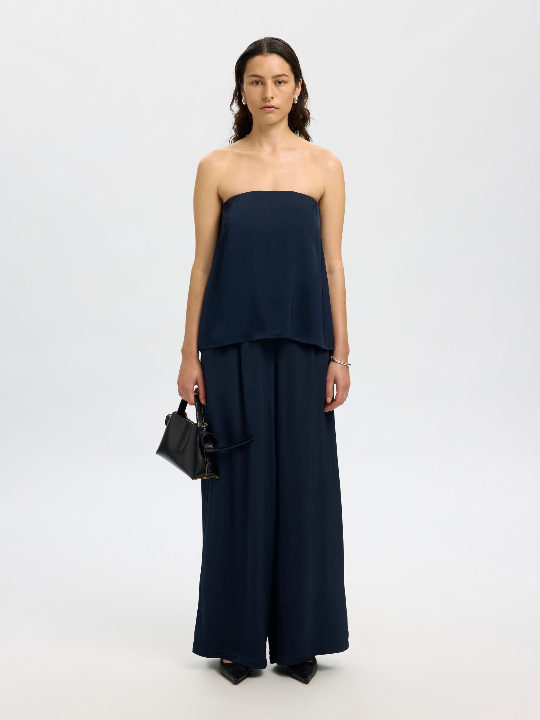 VISKOSE BUKSER MED VIDE BEN, Dark Sapphire, highres