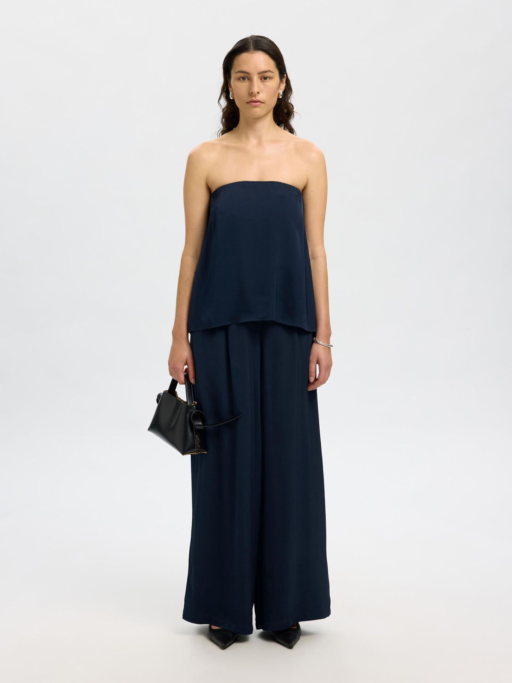 VISCOSE WIDE-LEG TROUSERS, Dark Sapphire, highres