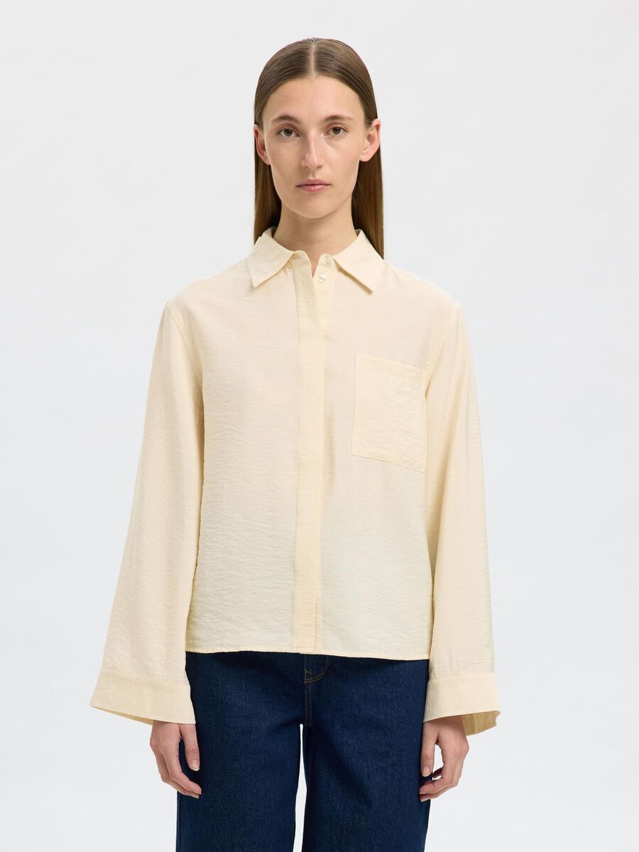 Product tile image - VISCOSE BLEND SHIRT, Birch | 16098124_Birch