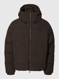 PADDED PUFFER JACKET, Chocolate Torte, highres