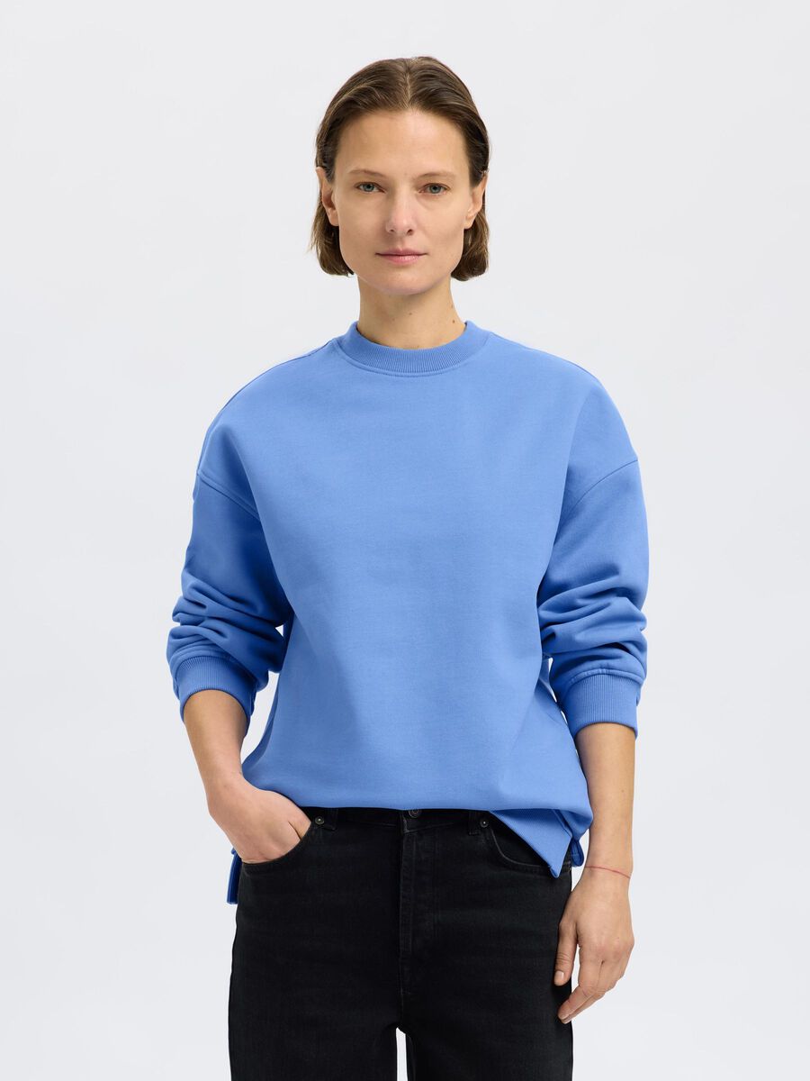 Selected LANGES SWEATSHIRT, Cornflower Blue, highres - 16095495_CornflowerBlue_003.jpg
