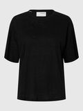 Selected LINEN T-SHIRT, Black, highres - 16090089_Black_001.jpg