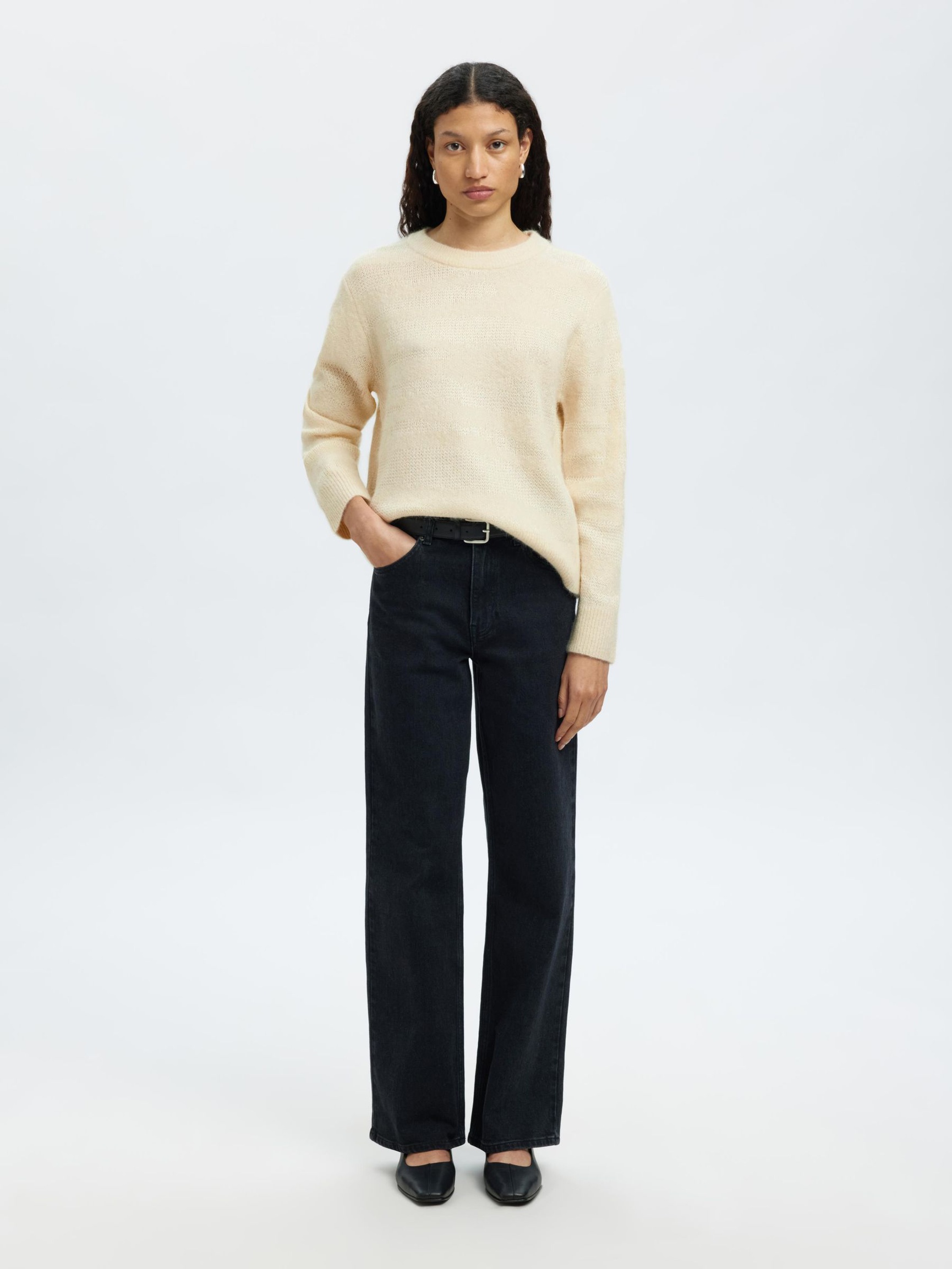 LANGARM STRICKPULLOVER, Snow White, highres