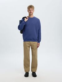EMBROIDERED SWEATSHIRT, Blue Indigo, highres