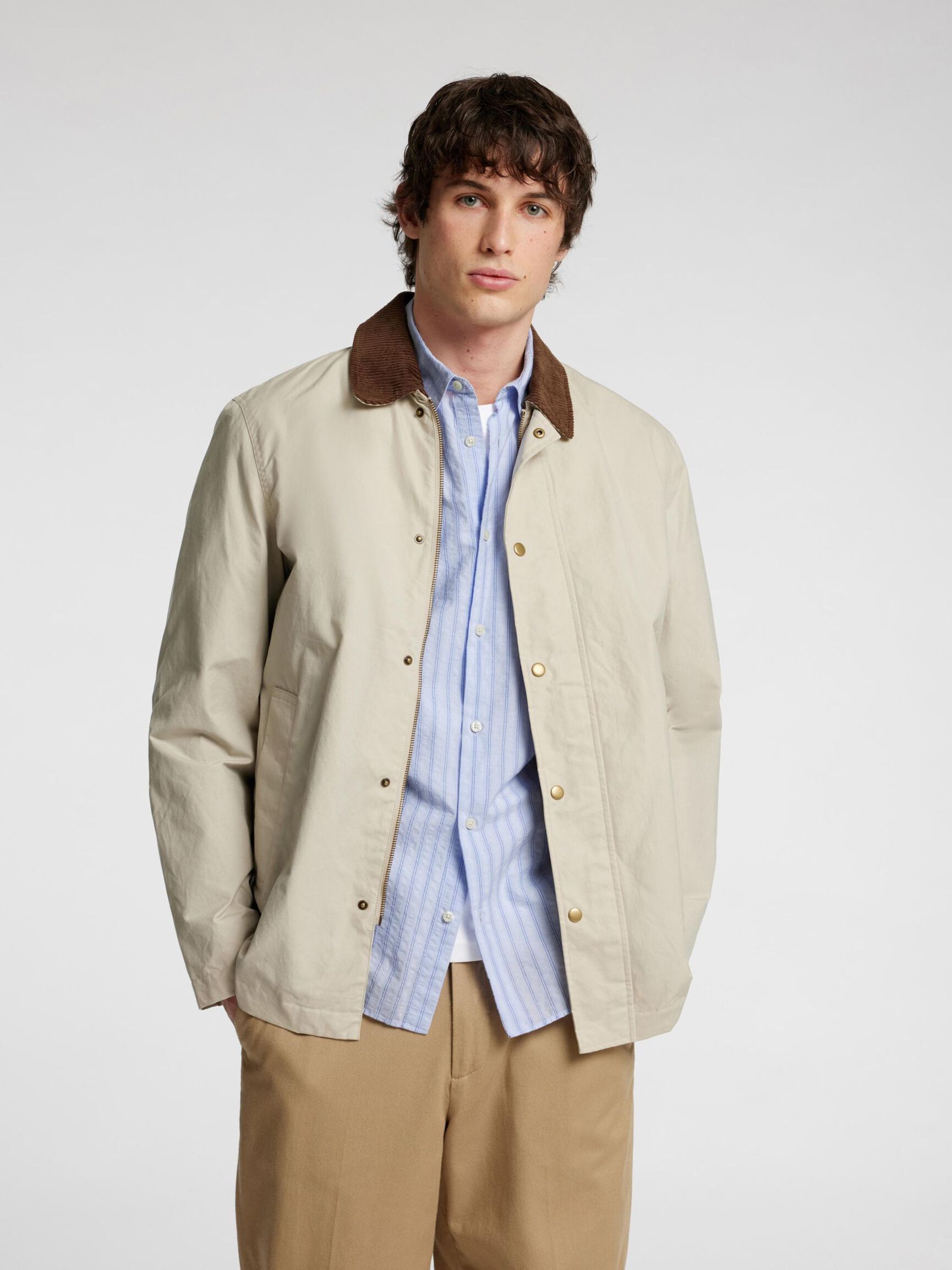 TEJIDO MIL RAYAS CAMISA DE MANGA LARGA, Cashmere Blue, highres