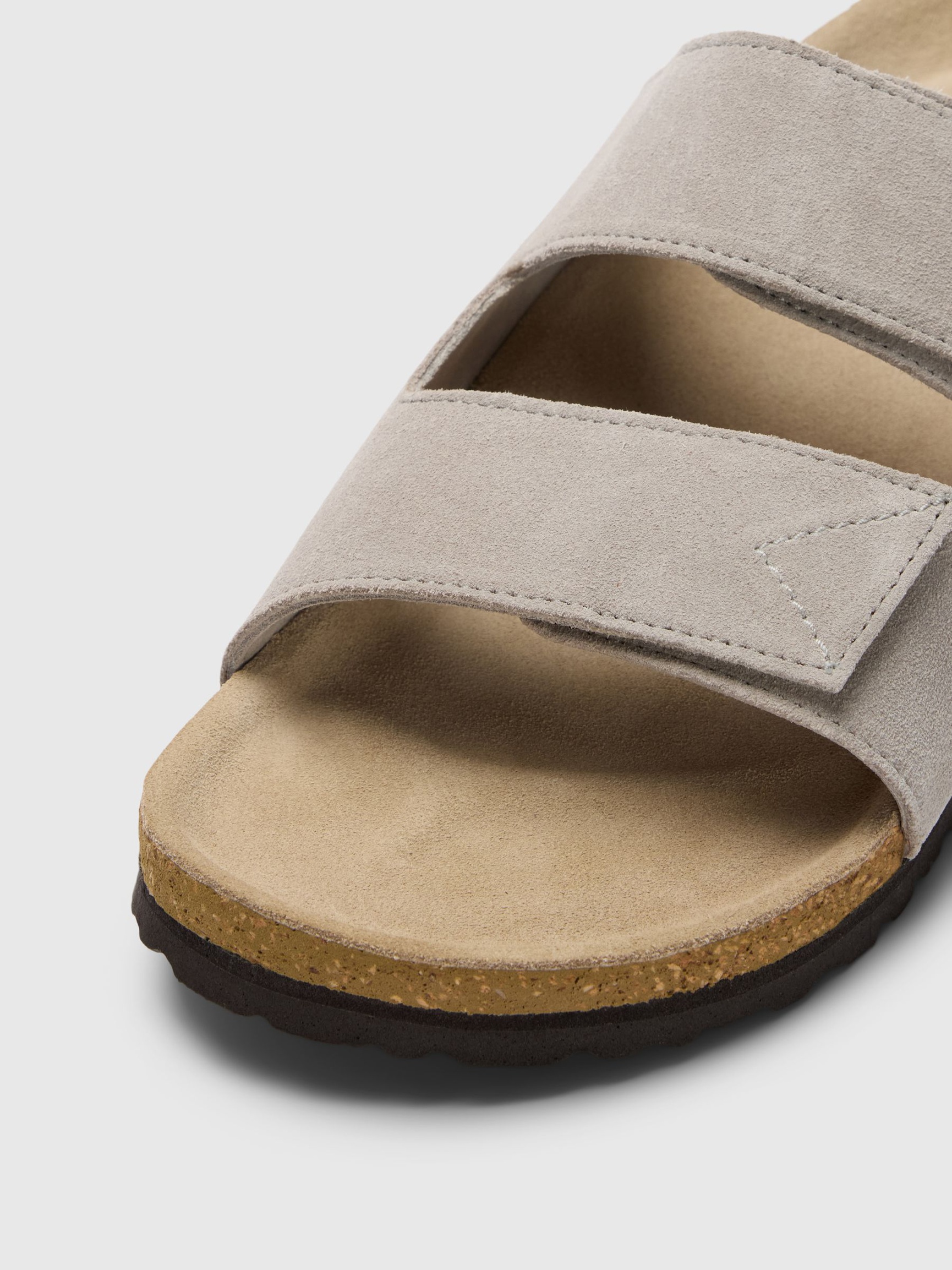 SUEDE SLIDERS, Aqua Gray, highres