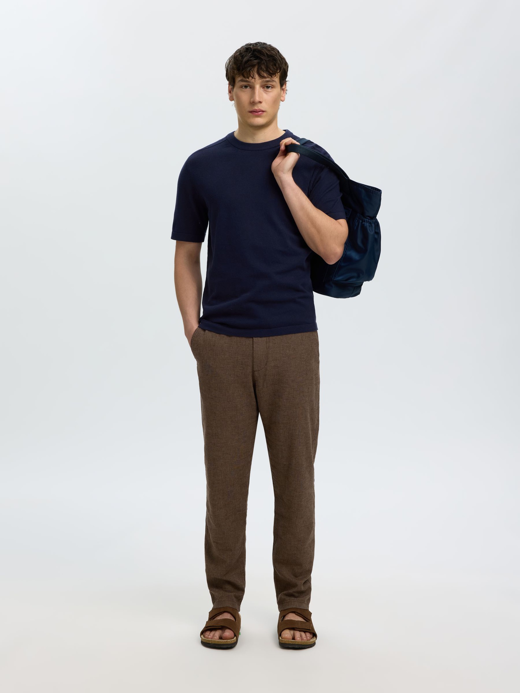 100% BAUMWOLL STRICKTOP, Navy Blazer, highres