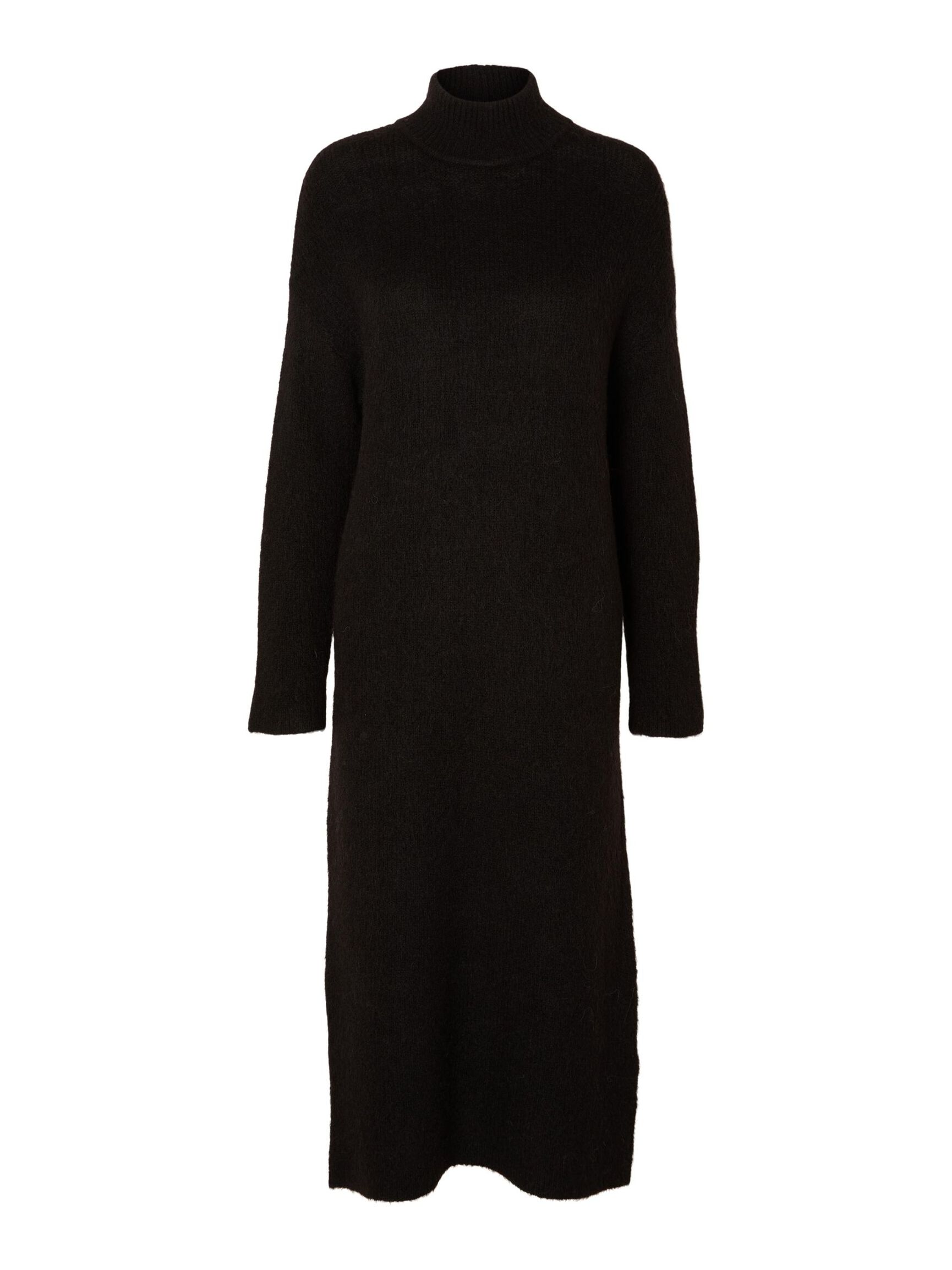 WOOL BLEND MAXI DRESS, Black, highres