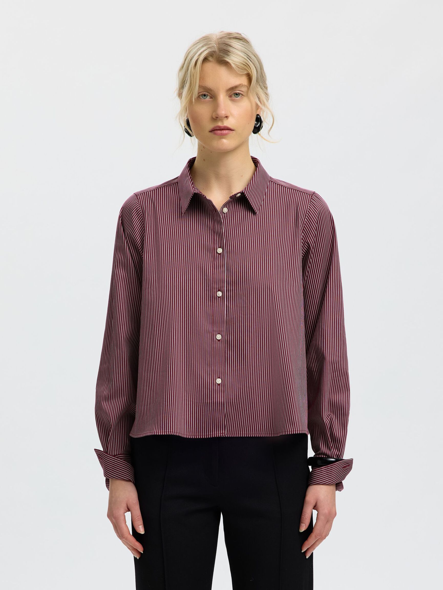 RELAXED FIT LONG SLEEVED SHIRT, Tawny Port, highres