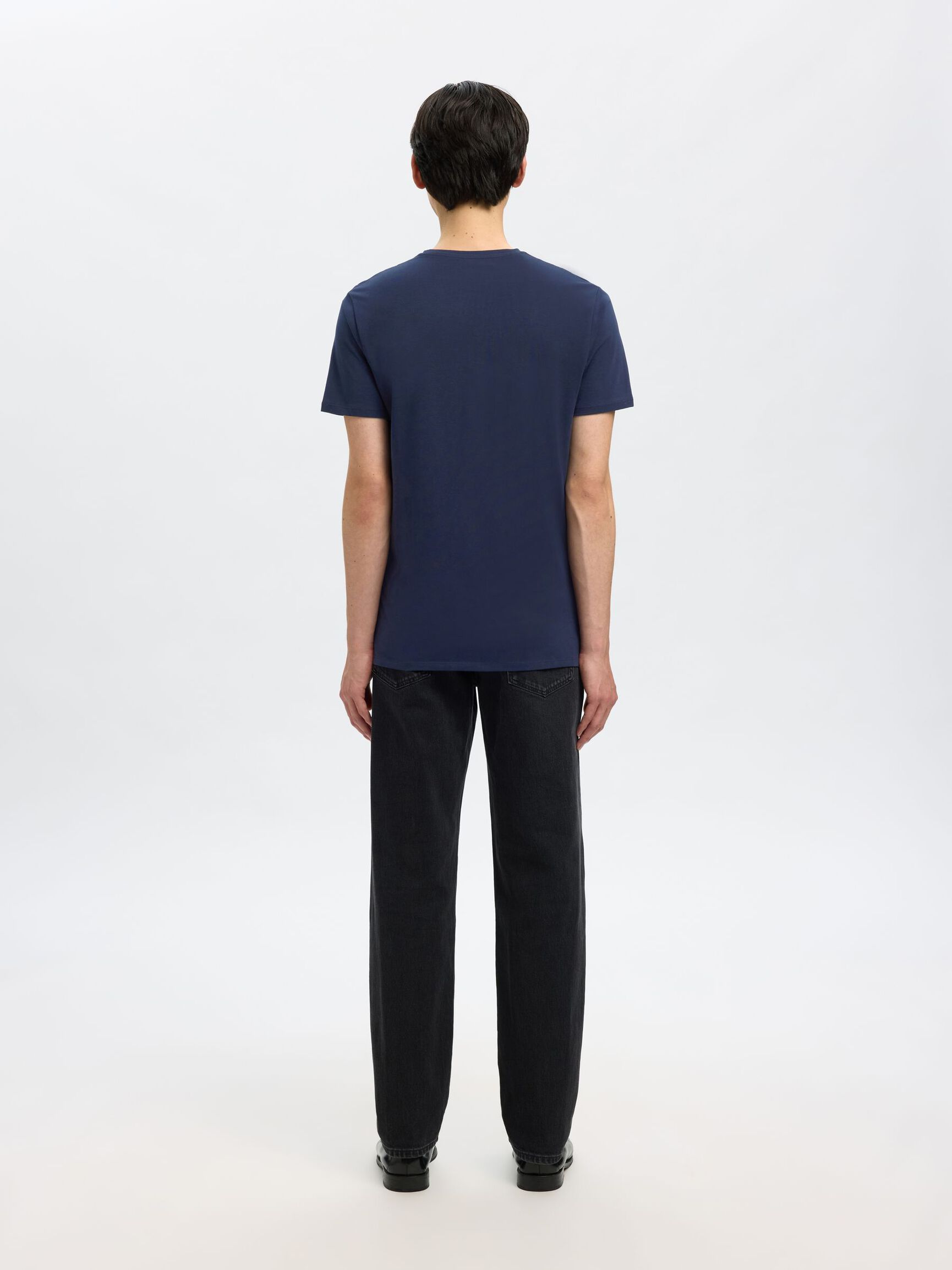 V-NECK T-SHIRT, Navy Blazer, highres