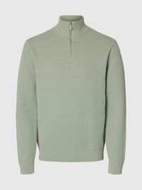 HALF-ZIP PULLOVER, Aqua Gray, highres