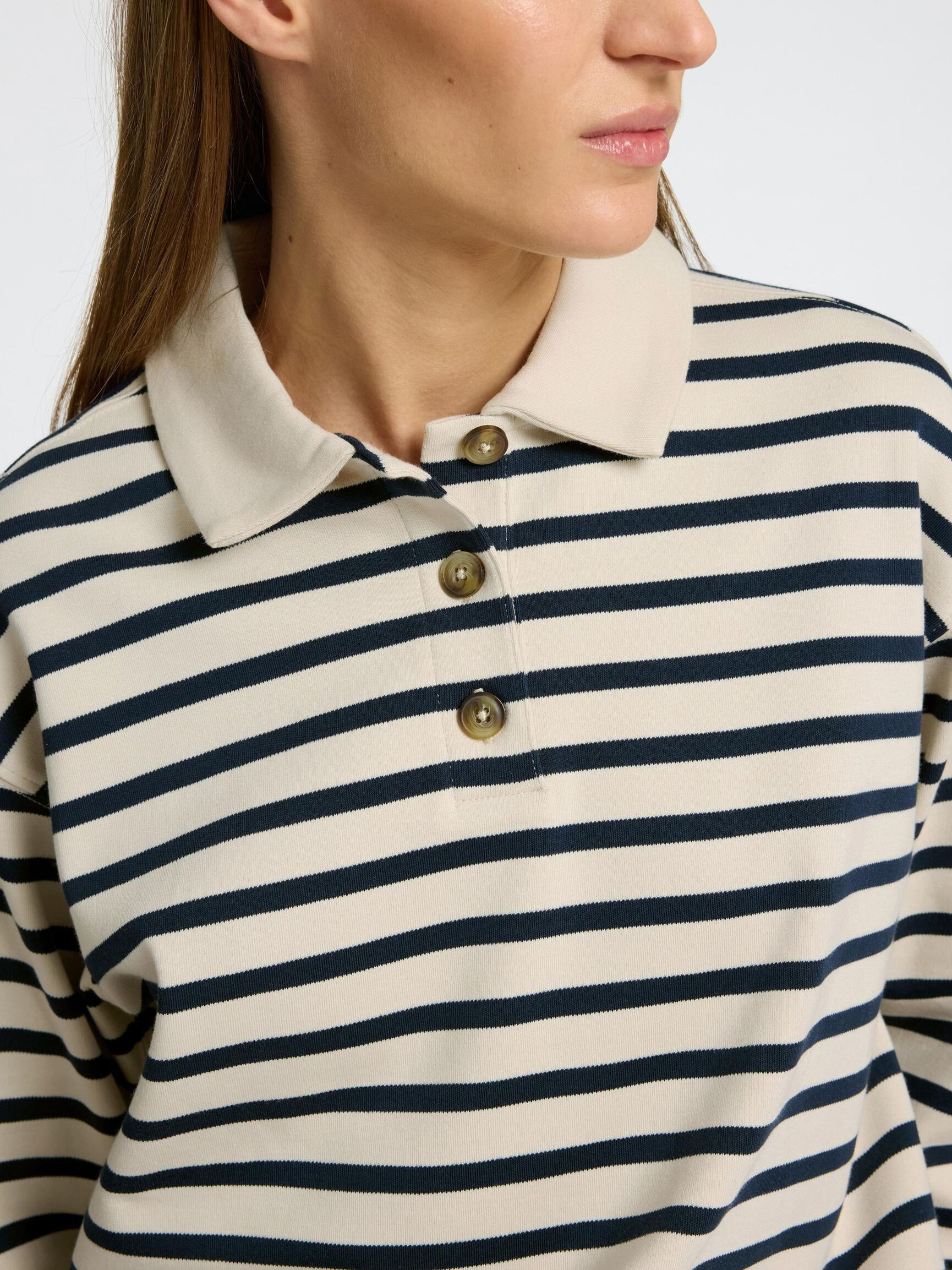 A RAYAS POLO DE MANGA LARGA, Birch, highres