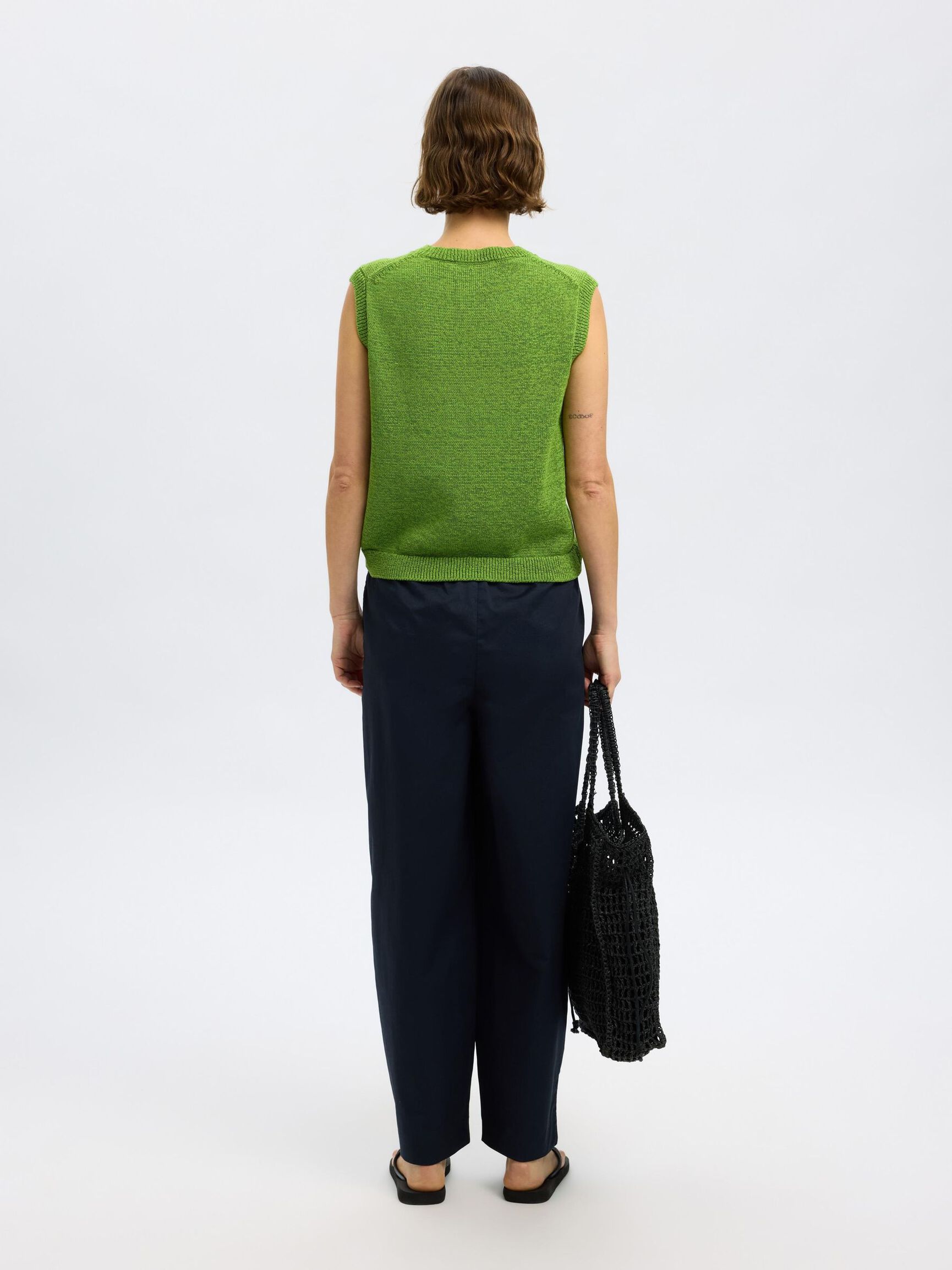 KATOENMIX GEBREID GILET, Spindle Tree, highres