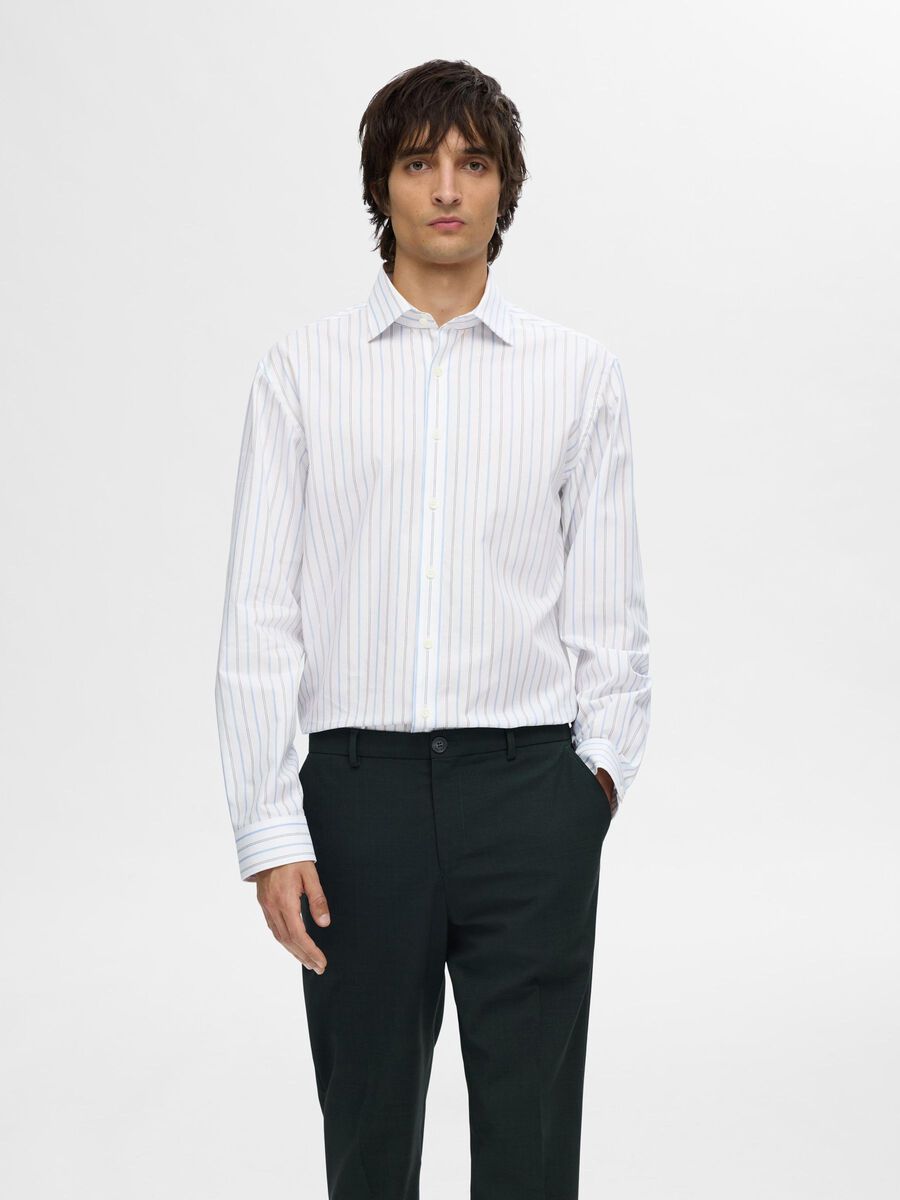 Selected GESTREEPT SLIM FIT OVERHEMD, White, highres - 16097365_White_1177767_003.jpg