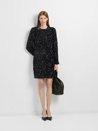 SEQUIN MINI DRESS, Black, highres