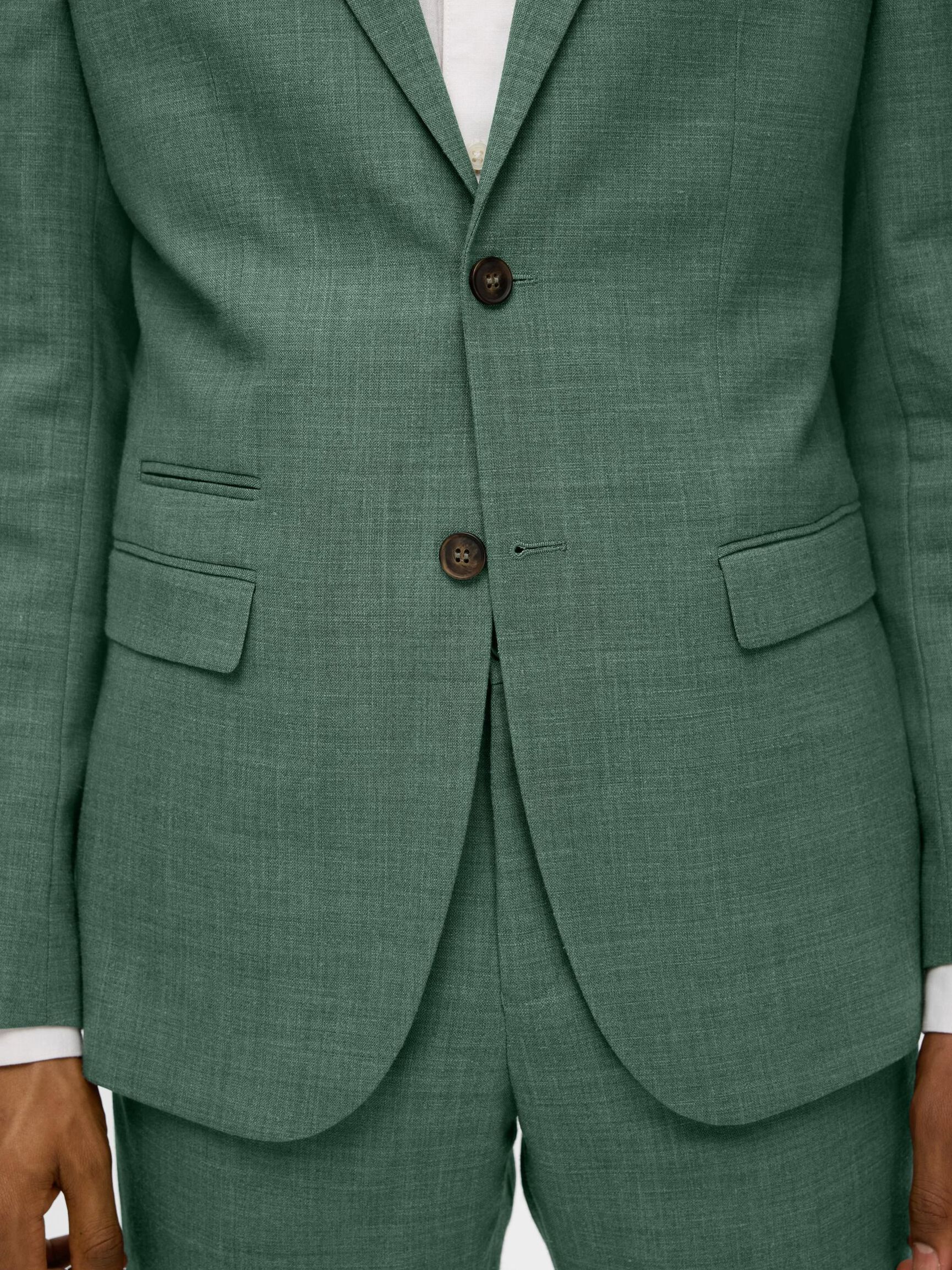 SLIM FIT SINGLE-BREASTED BLAZER, Light Green Melange, highres